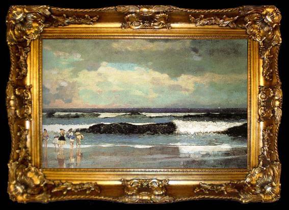 framed  Winslow Homer Beach, ta009-2